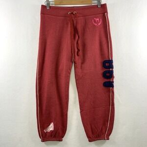 Pink Womens Y2K Graphic Patch Logo Joggers Small Collegiate Varsity Athleisure